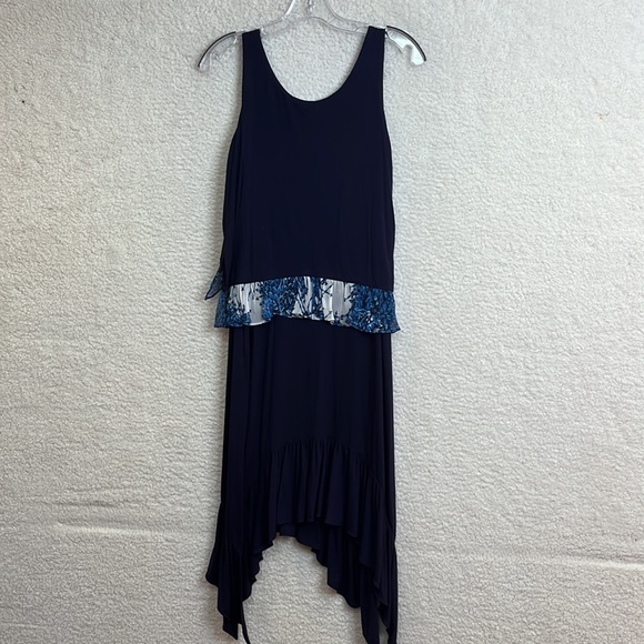 Diane von Furstenberg Women Silk Jersey Ruffle Asymmetric Hem Shift Dress Size P - Picture 7 of 9